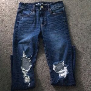 American eagle high rise pants, dark washed